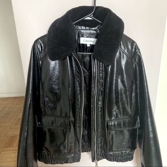 Calvin Klein women faux leather jacket size M - Picture 1 of 7